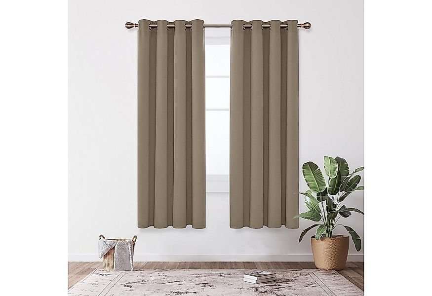 Deconovo Verdunkelungsvorhang Gardinen mit Ösen Blickdichte Vorhang Kältesc günstig online kaufen