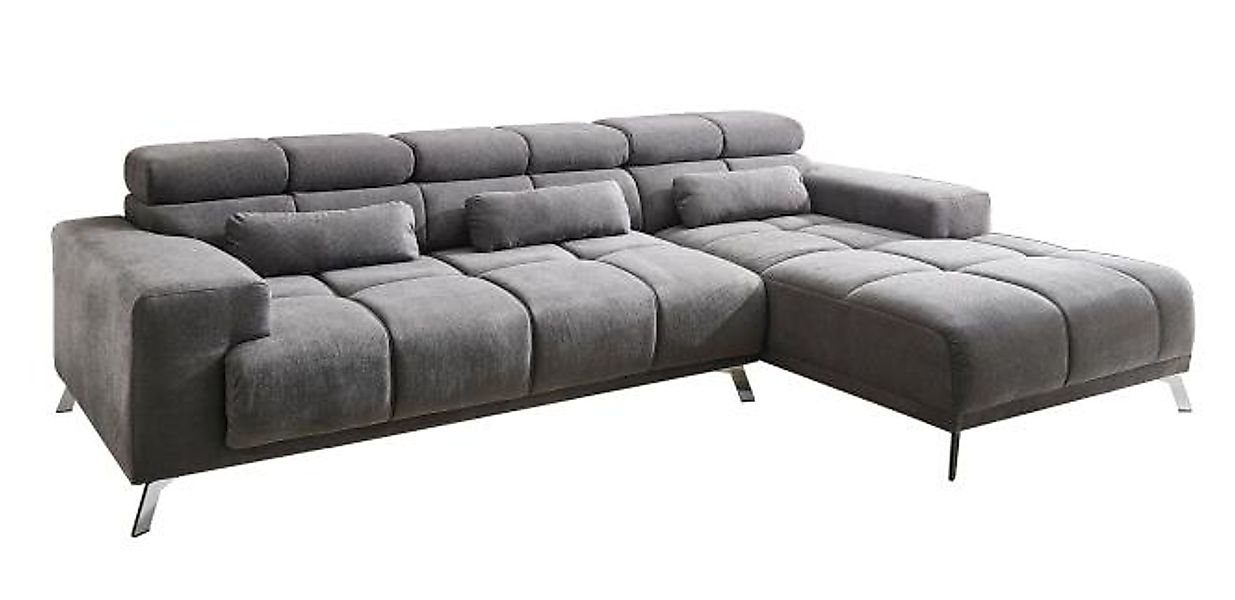 Wohnlandschaft Big Sofa inkl. elektrischer Sitztiefenverstellung Grau 285 x günstig online kaufen