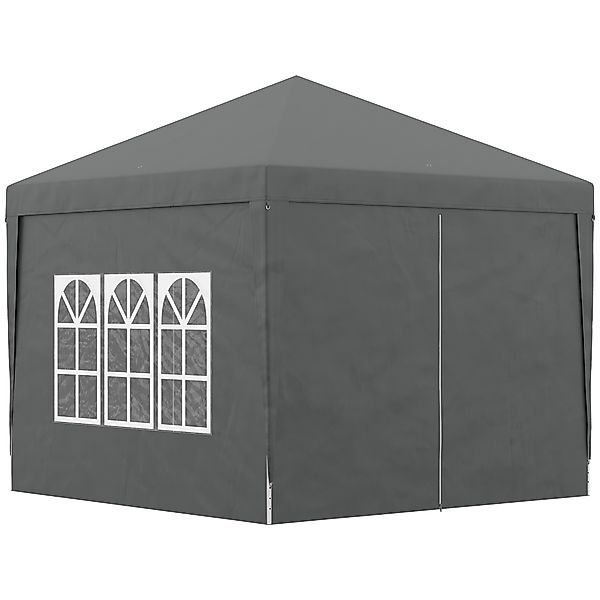 Outsunny Pavillon Partyzelt Faltbarer 3 x 3 m mit 4 abnehmbaren Seitenwände günstig online kaufen