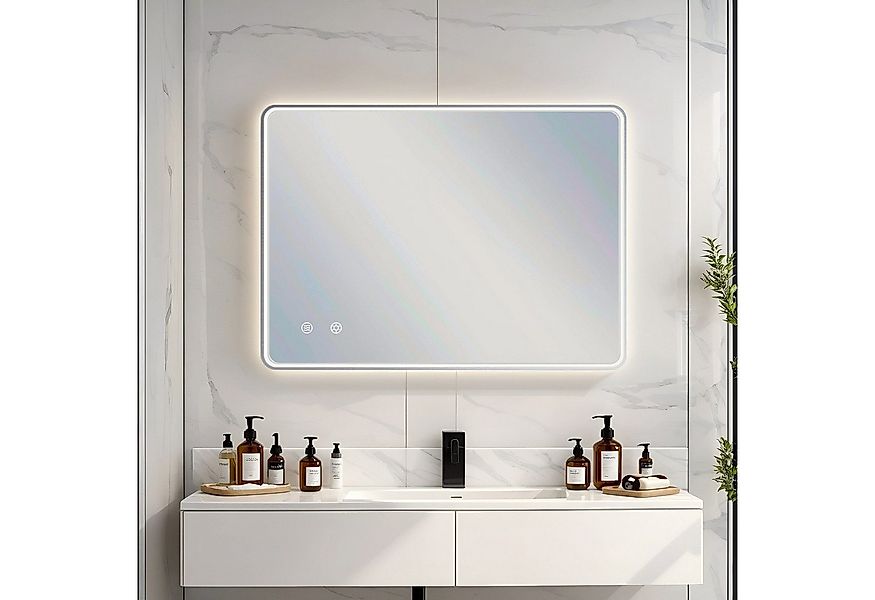 TLGREEN Badspiegel mit Beleuchtung 70x50 cm, Superheller COB LED Lichtstrei günstig online kaufen
