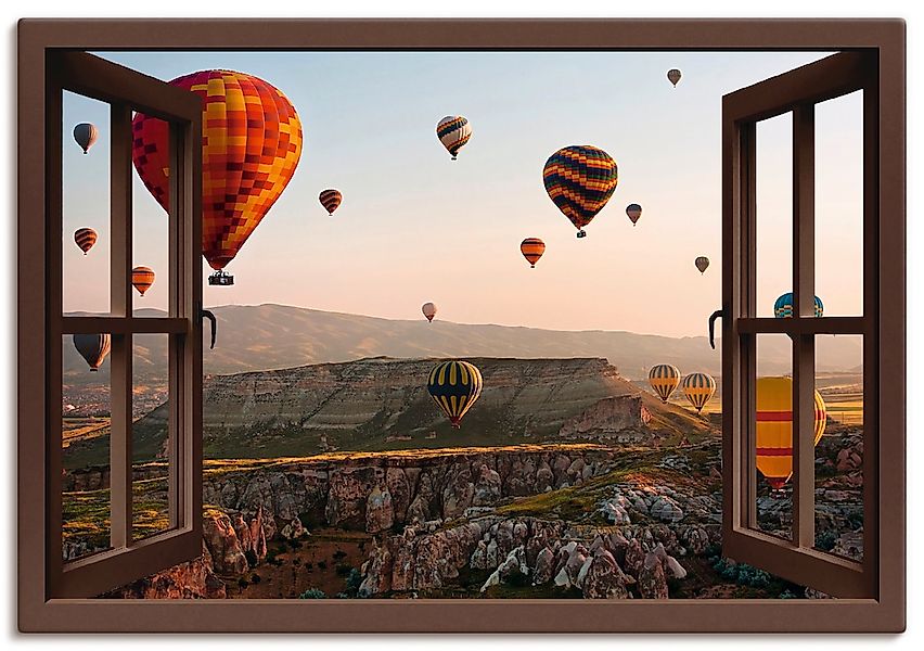 Artland Leinwandbild "Fensterblick Kappadokien Ballonfahrt" Ballonfahren 1 günstig online kaufen