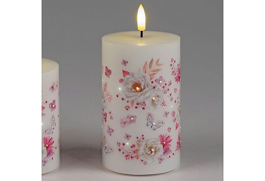 formano LED-Kerze Rosen, mit Timerfunktion, Weiß, Motiv: Rosen, Höhe: 12.5c günstig online kaufen