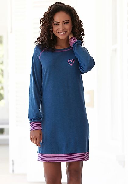 Vivance Dreams Nachthemd 1-teilig, mit dekorativen Flatlock-Nähten in Neonf günstig online kaufen