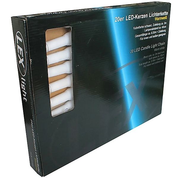 Lex 20er LED Kerzenlichterkette Lichterkette Außen Innen Christbaumkerzen W günstig online kaufen