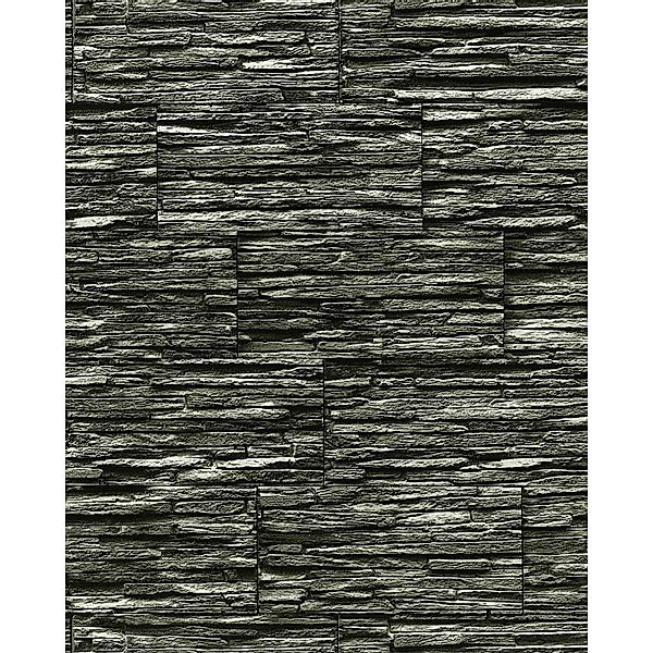 EDEM 1003-34 Tapete Steintapete Naturstein Bruchstein hochwaschbar Schwarz günstig online kaufen