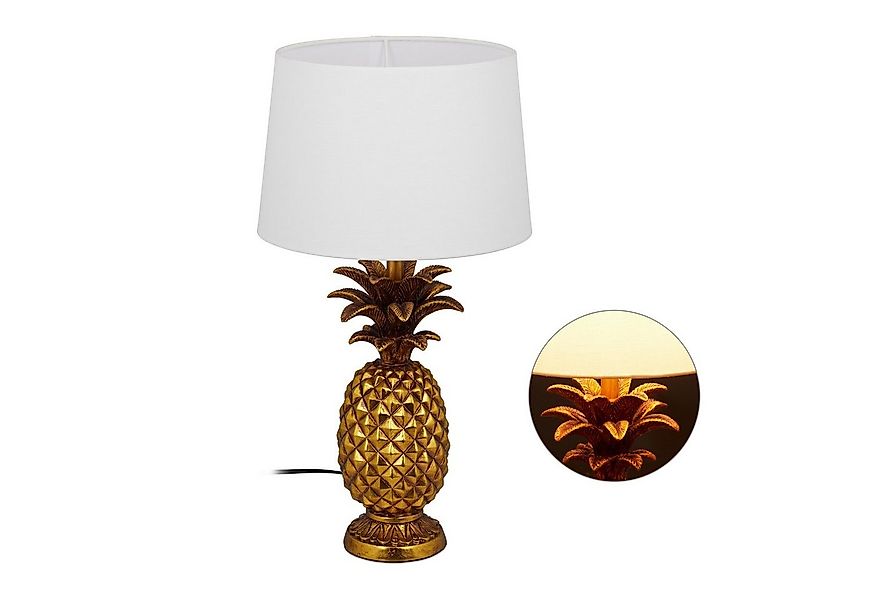 relaxdays Tischleuchte Tischlampe Ananas gold günstig online kaufen
