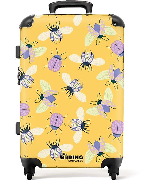 NoBoringSuitcases.com© Hartschalen-Trolley Gelb mit Insekten 67 günstig online kaufen