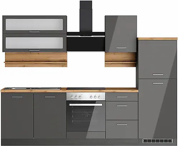 KOCHSTATION Küchenzeile »KS-Milan«, 270 cm breit, robuste Metallauszüge, vi günstig online kaufen