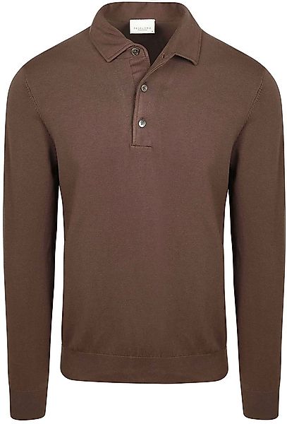 Profuomo Longsleeve Poloshirt Luxury Basic Braun - Größe XL günstig online kaufen