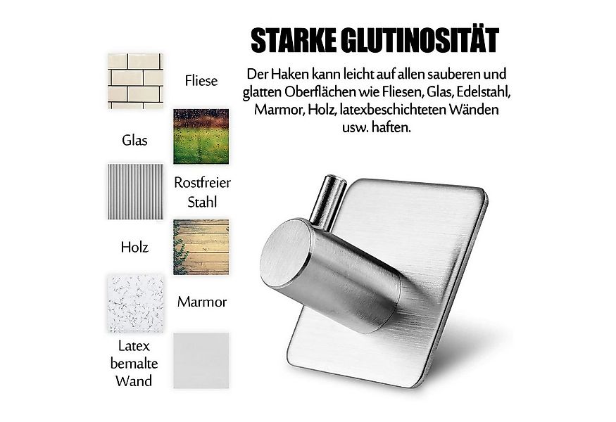 zggzerg Handtuchhaken 4 Stück Handtuchhalter Wandhaken Selbstklebend aus Ed günstig online kaufen