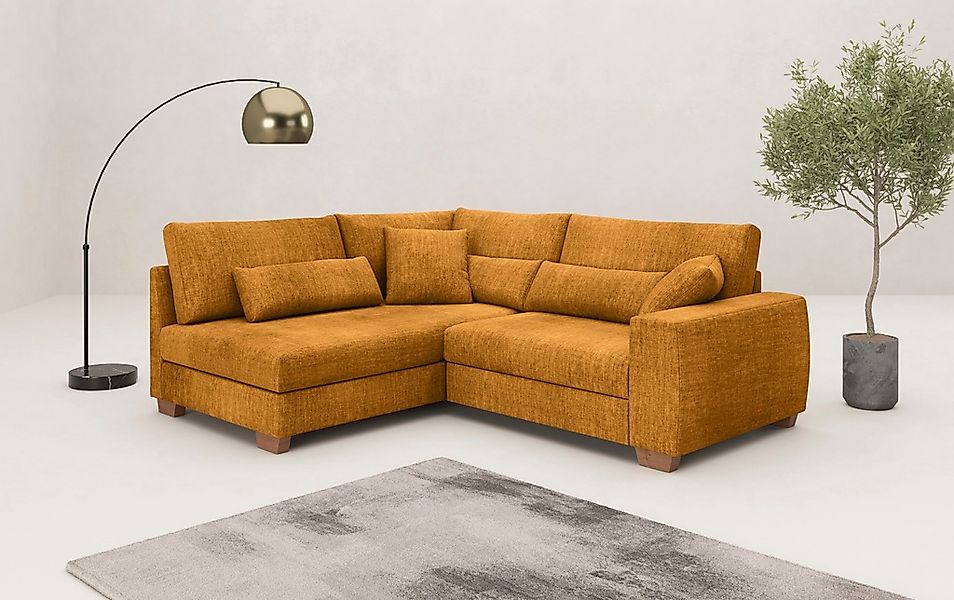 Mr. Couch Ecksofa "Hilla L-Form", Mit Federkern, wahlweise mit Bettfunktion günstig online kaufen