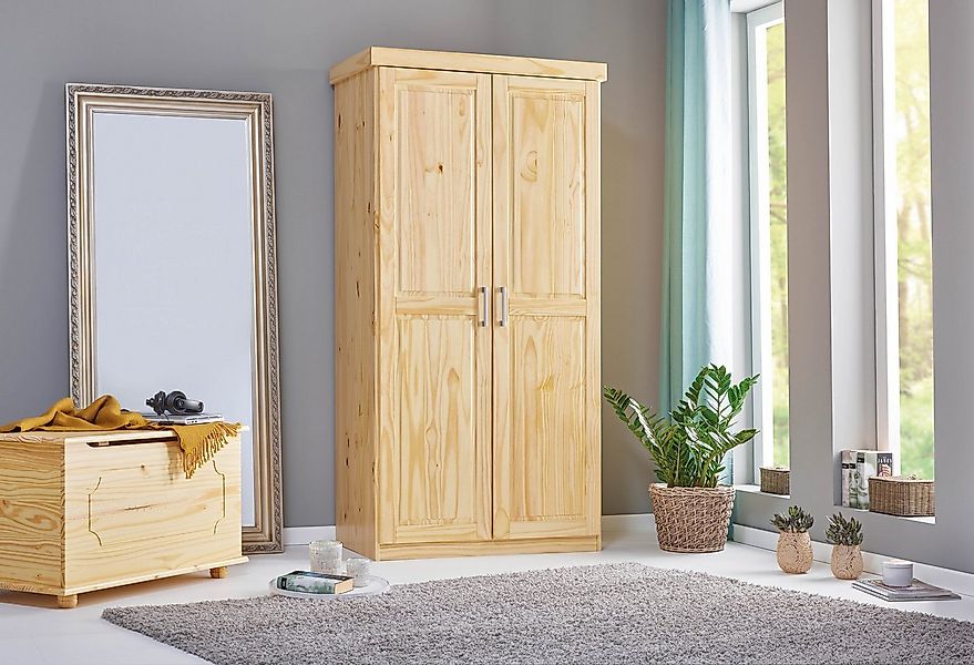 Inter Link Kleiderschrank Leon Massivholz Schrank Landhausstil, Hutablage, günstig online kaufen