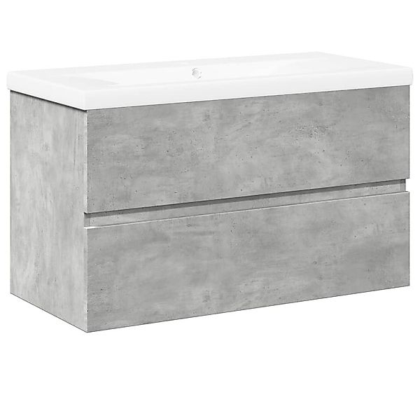 vidaXL Badezimmer-Set 2-tlg. Badmöbel-Set Betongrau Holzwerkstoff, günstig online kaufen