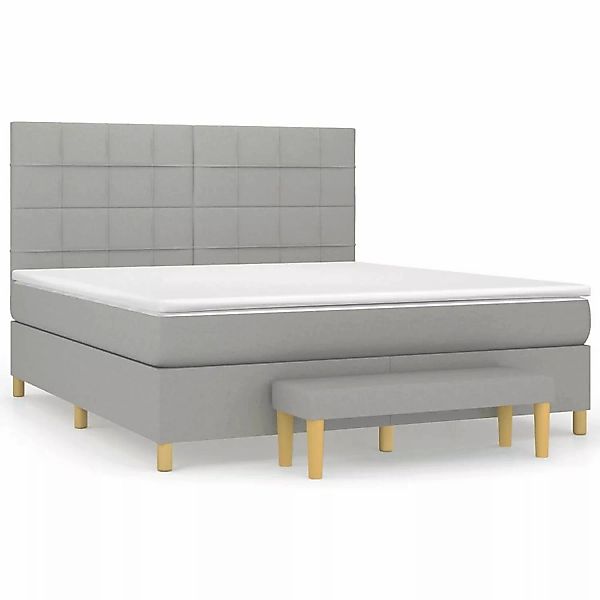 vidaXL Boxspringbett mit Matratze Hellgrau 160x200 cm Stoff1393137 günstig online kaufen