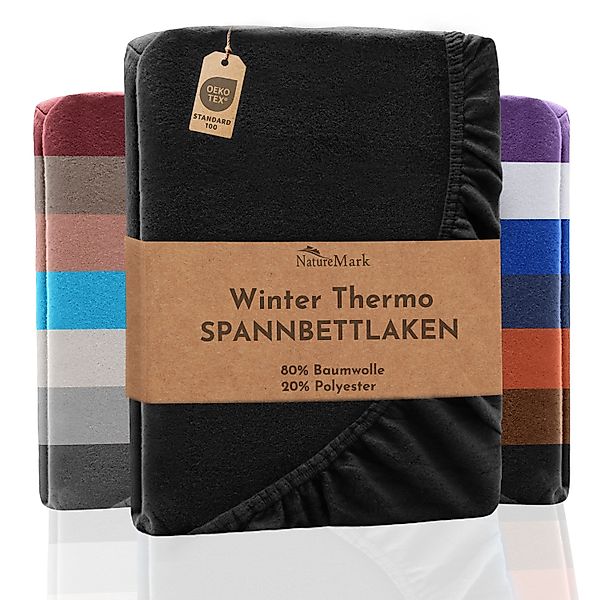 NatureMark Spannbettlaken Winter Thermo Fleece Spannbetttuch, günstig online kaufen