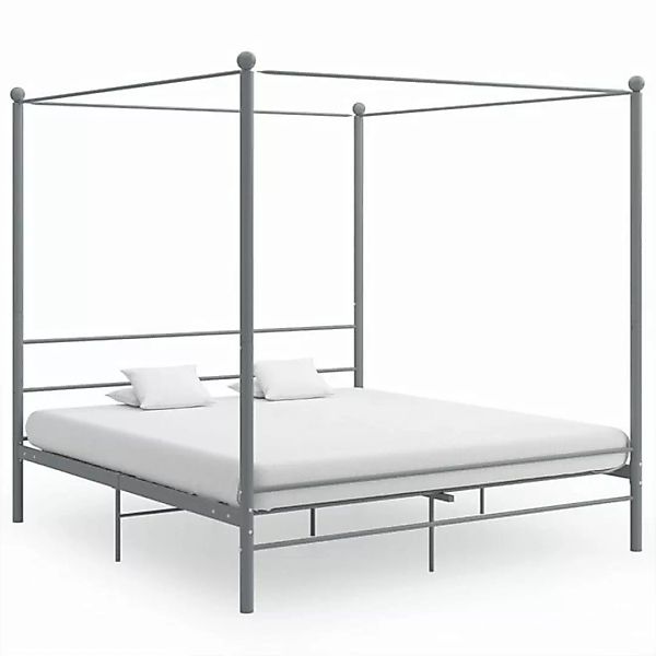 furnicato Bett Himmelbett Grau Metall 180x200 cm günstig online kaufen