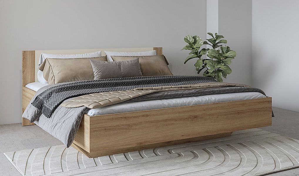 Home affaire Bettgestell Bitry, Breite 160 bzw. 180 cm, moderner Bettrahmen günstig online kaufen
