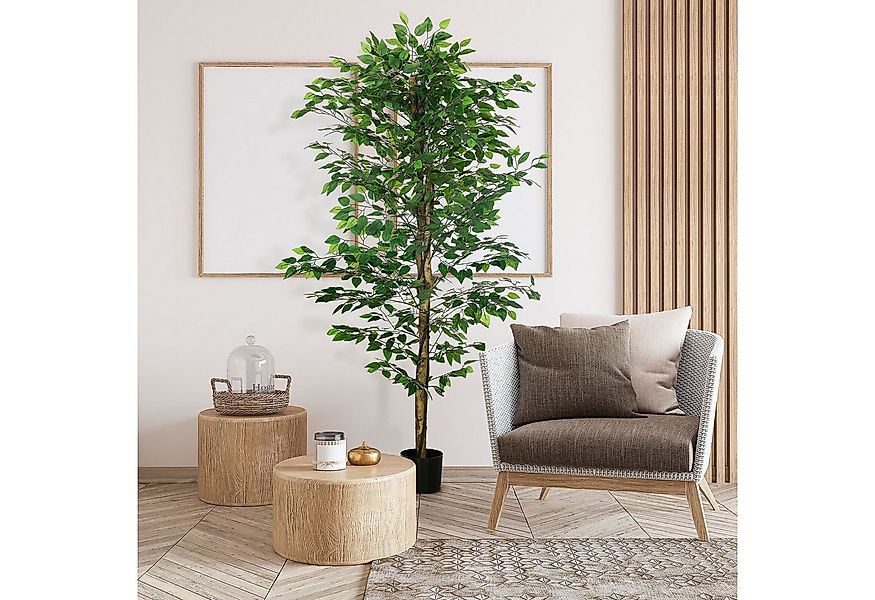 Kunstpflanze 180 cm Kunstpflanze mit Übertopf Banyanbaum, HOMCOM, Höhe 180 günstig online kaufen