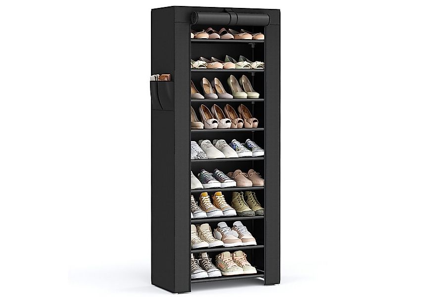 SONGMICS Stoffschrank Schuhschrank mit Ablagen, geräumig, 58x28x160 cm günstig online kaufen