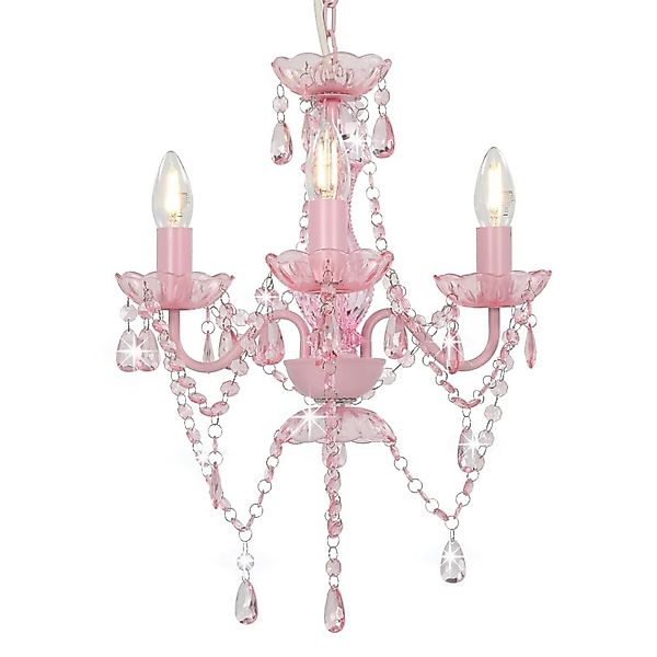 vidaXL Kronleuchter Kronleuchter mit Perlen Rosa günstig online kaufen