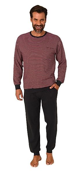 Normann Pyjama Normann Herren Schlafanzug mit Bündchen in feiner Streifenop günstig online kaufen