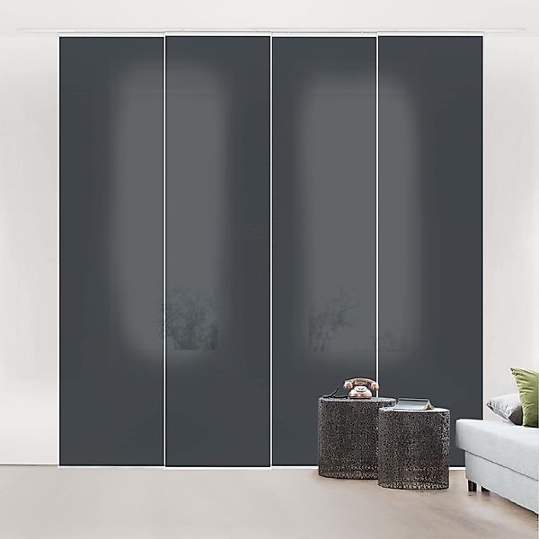 Bilderdepot24 Schiebegardine modern Flächenvorhang blickdicht Mondgrau, günstig online kaufen