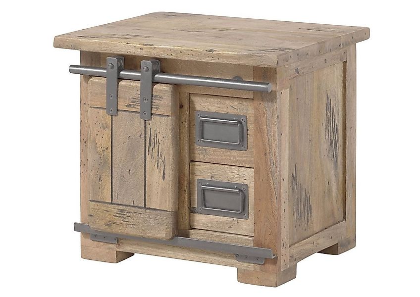 Massivmoebel24 Nachttisch RAILWAY (Massivholz, Massivholztisch), Mango 50x4 günstig online kaufen