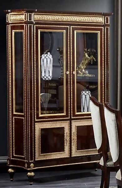 Casa Padrino Vitrine Casa Padrino Luxus Barock Vitrine Dunkelbraun / Gold - günstig online kaufen