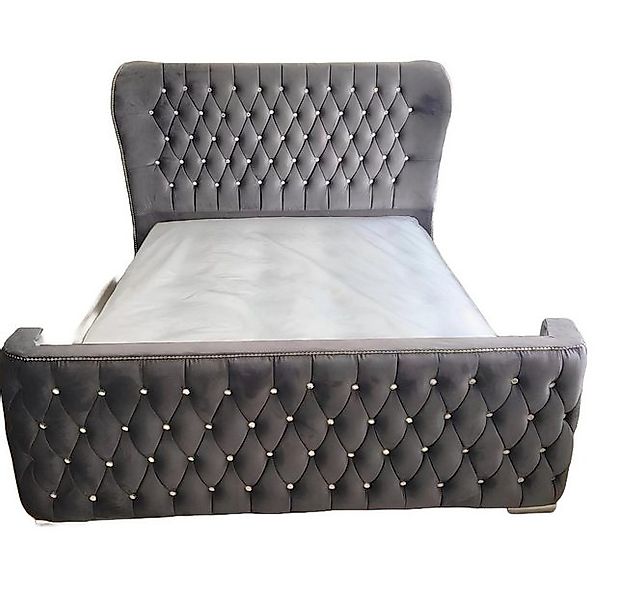 Xlmoebel Bett Doppel-Lederbett im Chesterfield-Stil für Schlafzimmer mit lu günstig online kaufen