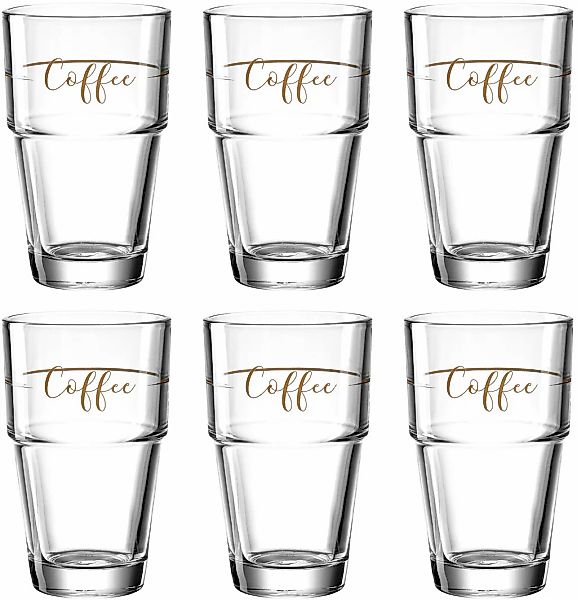 LEONARDO Latte-Macchiato-Glas "Gläser-Set SOLO "Coffee"" 410 ml, 6-teilig günstig online kaufen