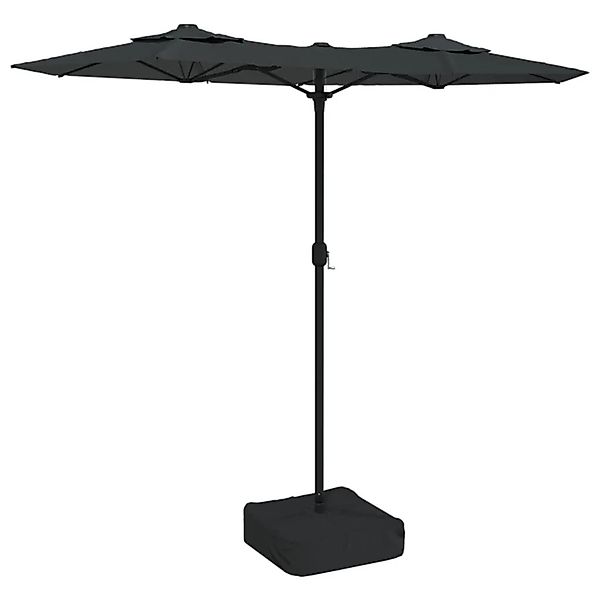 vidaXL Doppel-Sonnenschirm mit LED-Leuchten Anthrazit 316x145 cm 362971 günstig online kaufen