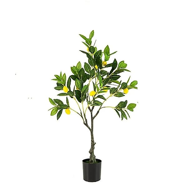 Costway Künstlicher Zitronenbaum mit Topf & 9 Zitronen Grün&Gelb 120cm günstig online kaufen