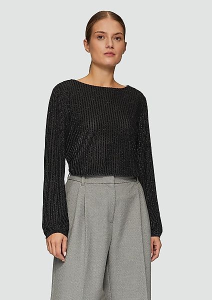 s.Oliver Langarmshirt T-Shirt Fließendes Langarmshirt mit Glitzerstreifen günstig online kaufen
