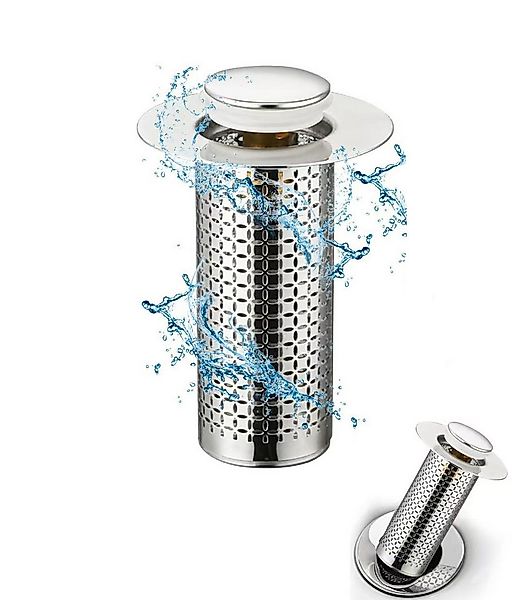 Coonoor Waschbeckenstöpsel Edelstahl Pop-Up Abflussstopfen mit Anti-Verstop günstig online kaufen