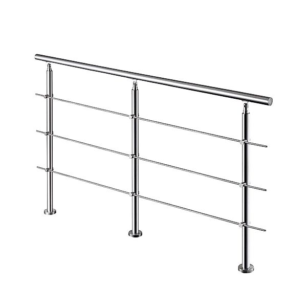 AICA Edelstahl-Treppengeländer 200 cm Geländer für Innen und Außen 3 Querst günstig online kaufen