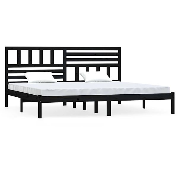 vidaXL Massivholzbett Schwarz Kiefer 200x200 cm1052895 günstig online kaufen