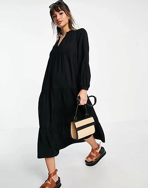 Whistles – Enora – Longline-Hängerkleid in Schwarz günstig online kaufen