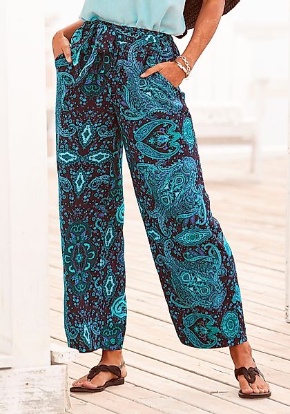 Vivance Palazzohose, (mit Bindegürtel), und Paisleyprint, elastischer Bund, günstig online kaufen