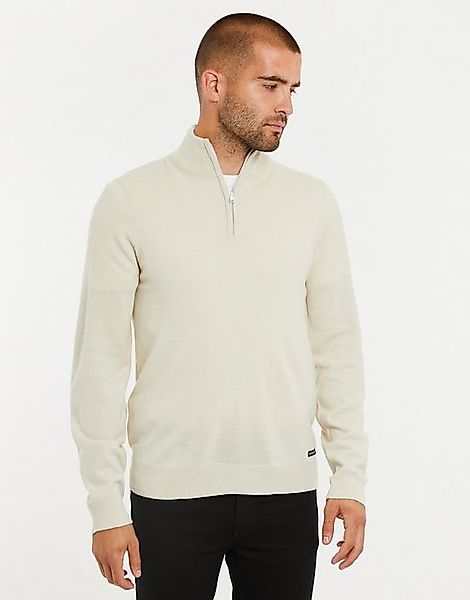 Threadbare Rundhalspullover mit Reißverschluss am Kragen günstig online kaufen