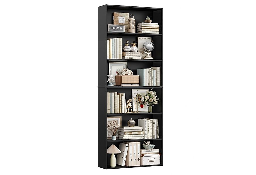 Homfa Bücherregal, 180cm Standregal Büroregal Raumteiler mit 6 Fächern Schw günstig online kaufen