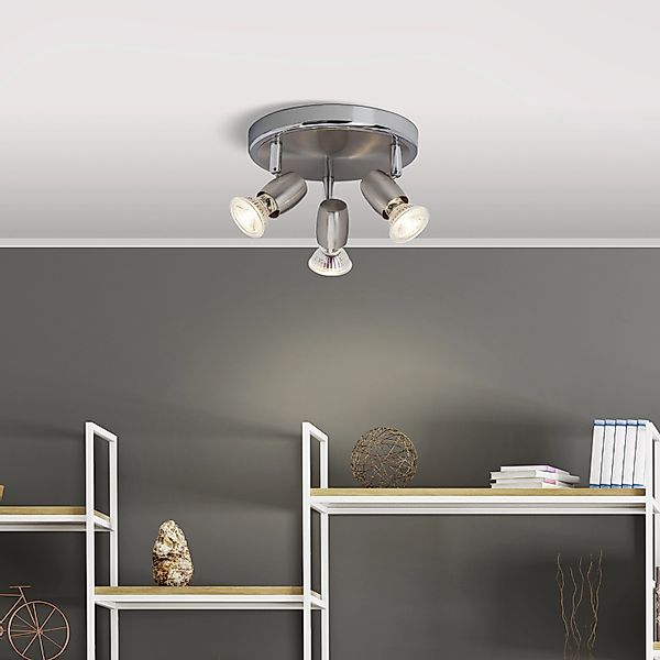 Brilliant LED-Spotrondell Wesley 3-flammig Eisen und Chrom günstig online kaufen
