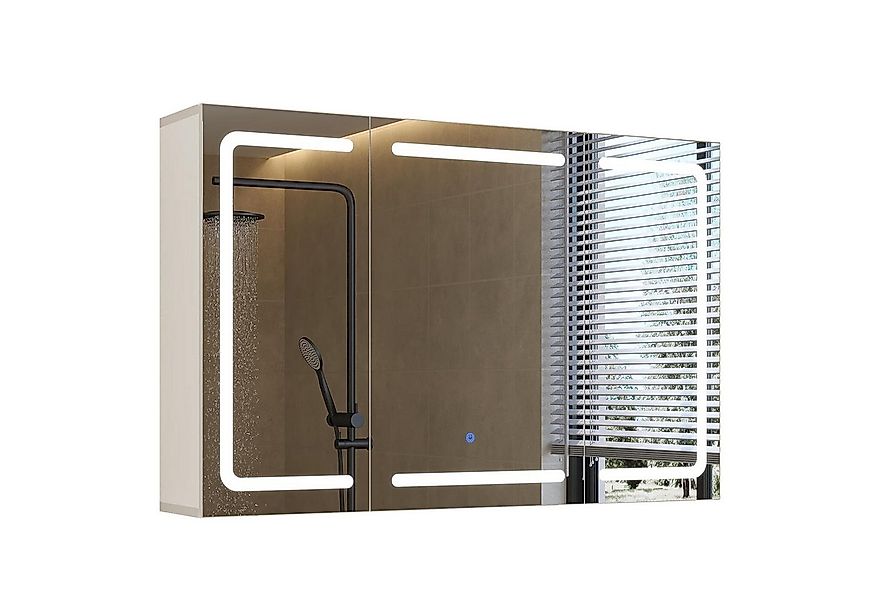 MSMASK Badezimmerspiegelschrank mit LED-Spiegel, 3 Farbtemperaturen, Dimmfu günstig online kaufen