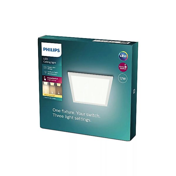 LED Deckenleuchte Touch in Weiß 12W 1100lm 328x328mm Warmweiß günstig online kaufen