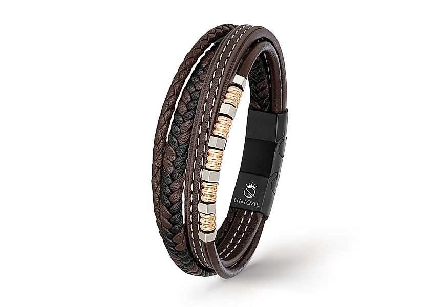 UNIQAL.de Lederarmband Lederarmband Herren "BRICS" geflochten brown black e günstig online kaufen