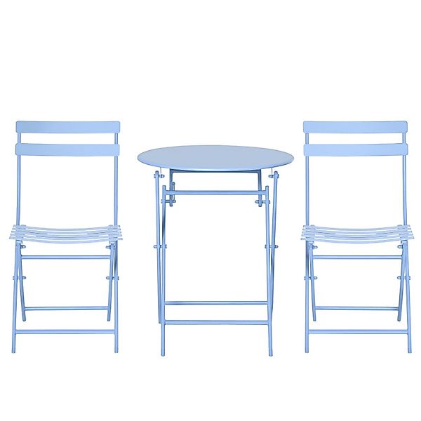 Outsunny Gartenmöbel-Set Metall 60L x 71H cm Hellblau günstig online kaufen