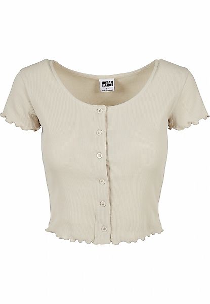 URBAN CLASSICS Kurzarmshirt "Urban Classics Damen Ladies Cropped Button Up günstig online kaufen