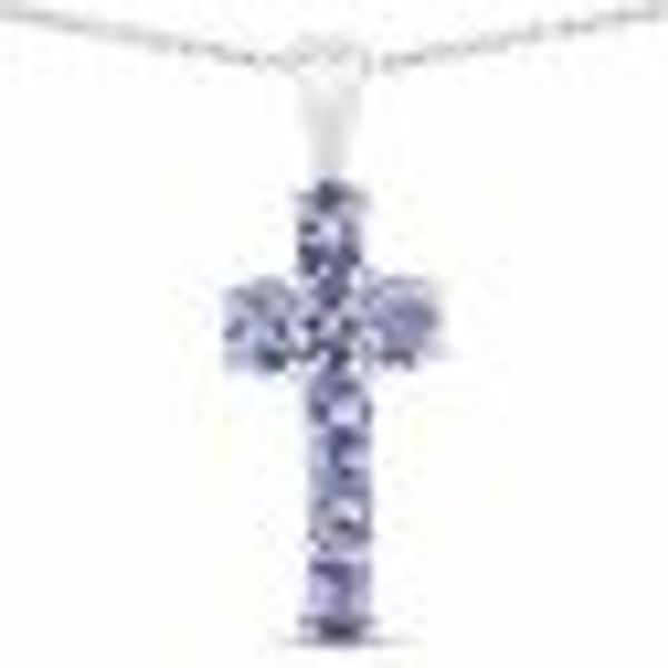 Anhänger mit Kette 925-Sterling Silber rhodiniert Glänzend Tansanit violett günstig online kaufen