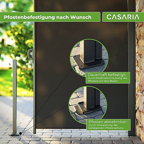 Casaria Balkonsichtschutz Seitenmarkise 160x300cm Ausziehbar Blickdicht günstig online kaufen