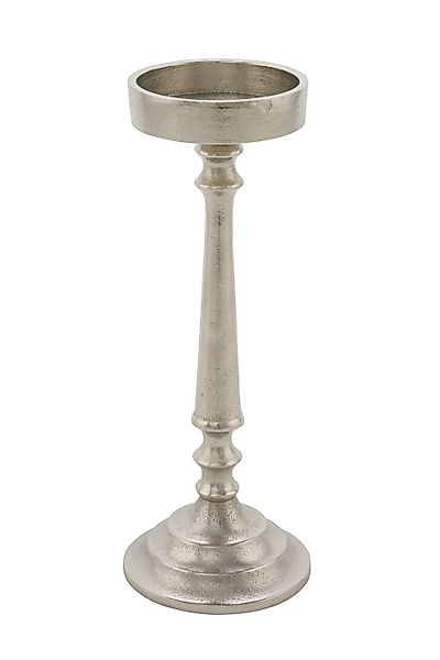 Spetebo Kerzenständer Aluminium Kerzenständer silber - günstig online kaufen