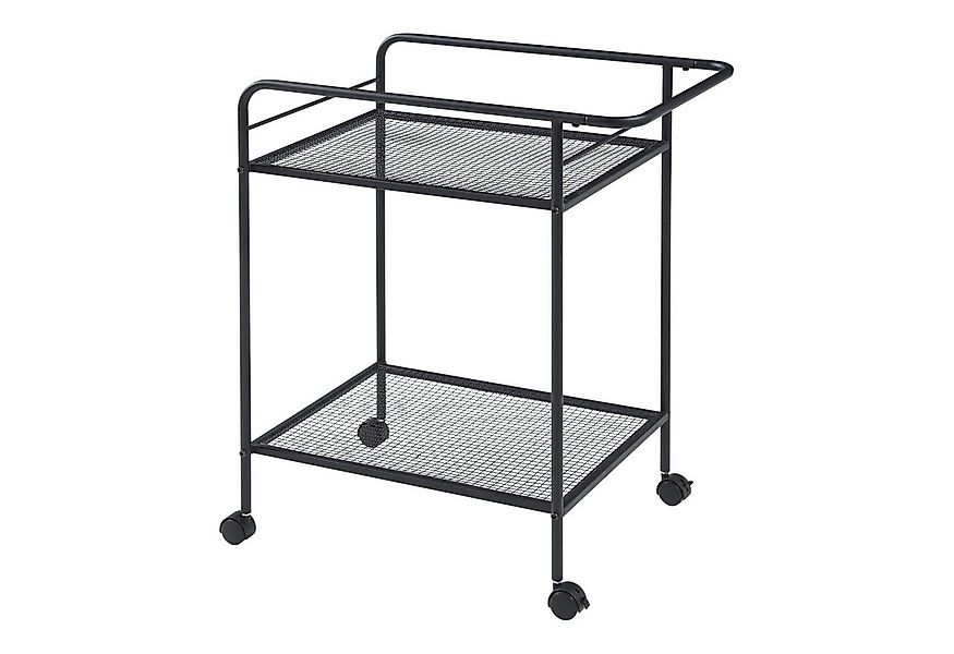 en.casa Servierwagen, »Hole« mit 2 Ablagen 72 x 62 x 45 cm Schwarz günstig online kaufen